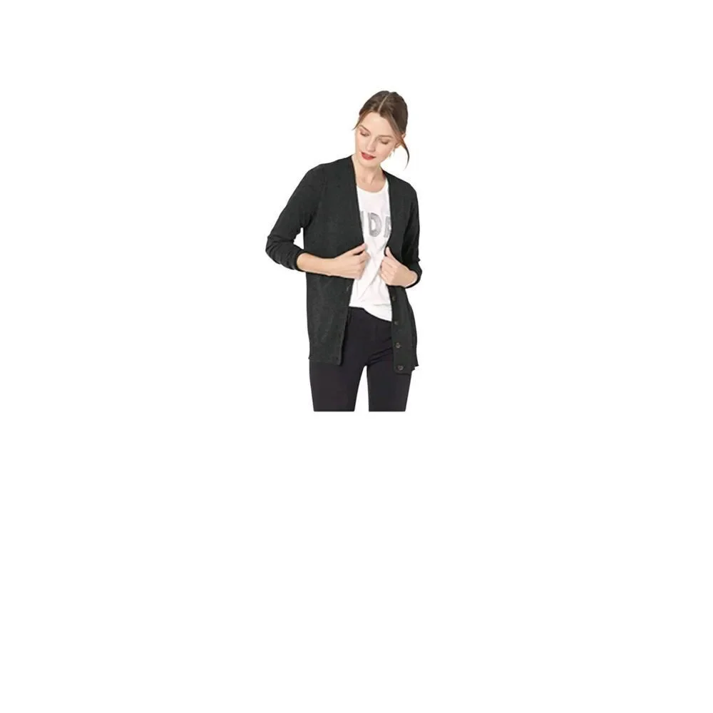 J.Crew Mercantile V-neck boyfriend-style cardigan green yellow button-down front